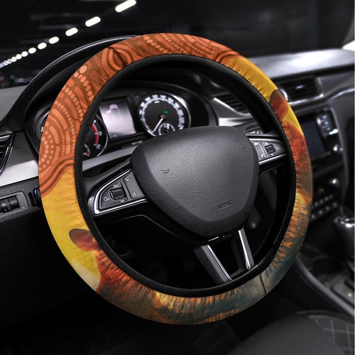 Australian Kangaroo Forests NAIDOC 2024 Steering Wheel Cover Aboriginal Art Style