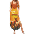 Australian Kangaroo Forests NAIDOC 2024 Summer Maxi Dress Aboriginal Art Style