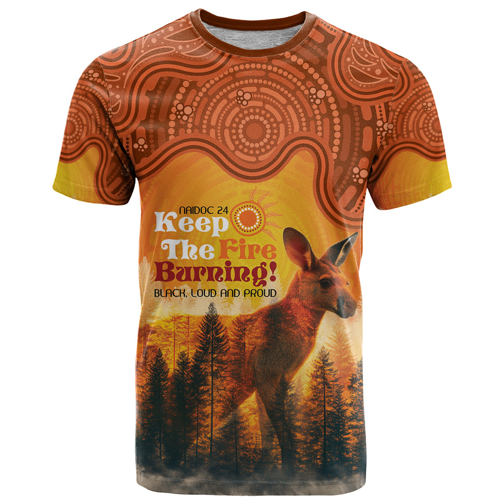 Australian Kangaroo Forests NAIDOC 2024 T Shirt Aboriginal Art Style