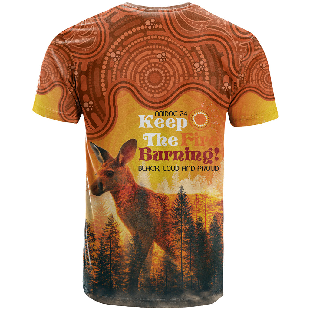 Australian Kangaroo Forests NAIDOC 2024 T Shirt Aboriginal Art Style