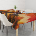 Australian Kangaroo Forests NAIDOC 2024 Tablecloth Aboriginal Art Style