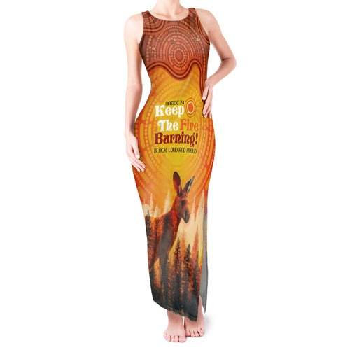 Australian Kangaroo Forests NAIDOC 2024 Tank Maxi Dress Aboriginal Art Style