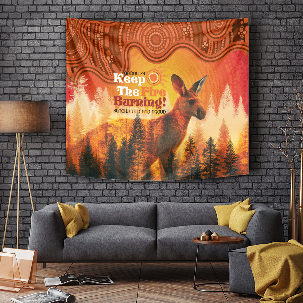 Australian Kangaroo Forests NAIDOC 2024 Tapestry Aboriginal Art Style