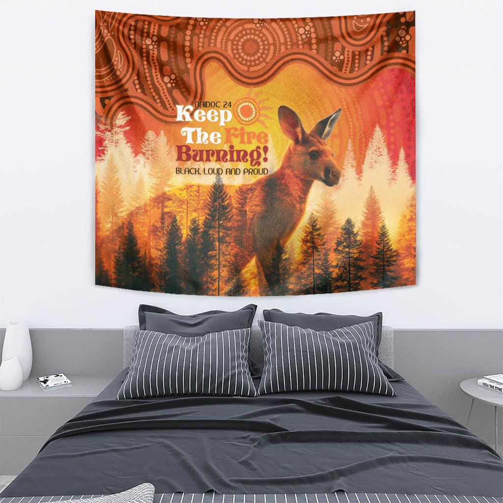 Australian Kangaroo Forests NAIDOC 2024 Tapestry Aboriginal Art Style