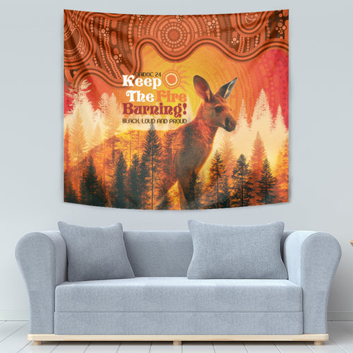 Australian Kangaroo Forests NAIDOC 2024 Tapestry Aboriginal Art Style