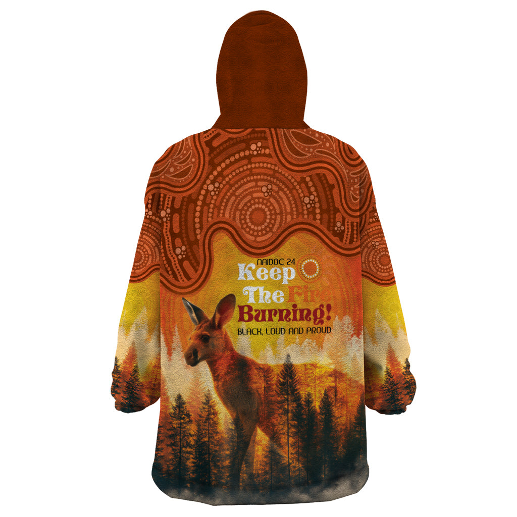 Australian Kangaroo Forests NAIDOC 2024 Wearable Blanket Hoodie Aboriginal Art Style