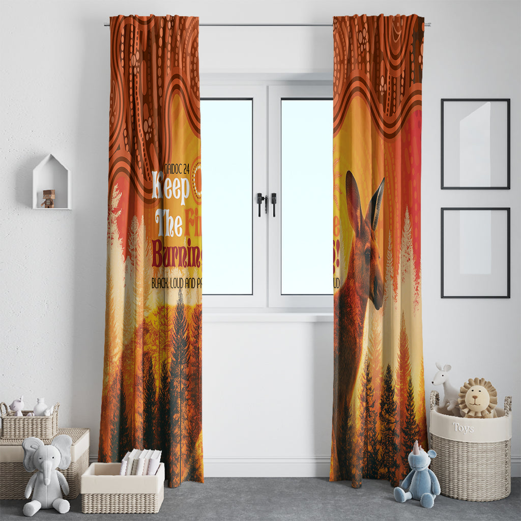 Australian Kangaroo Forests NAIDOC 2024 Window Curtain Aboriginal Art Style