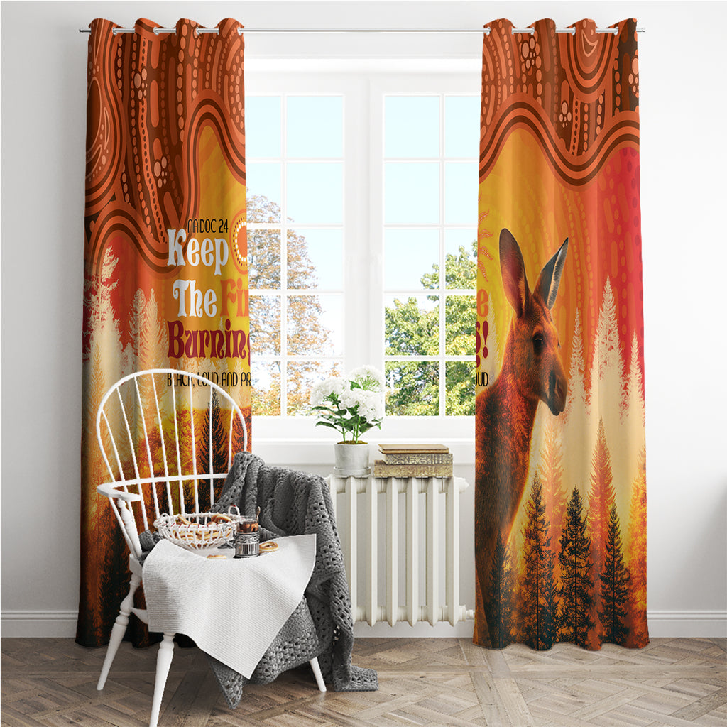 Australian Kangaroo Forests NAIDOC 2024 Window Curtain Aboriginal Art Style