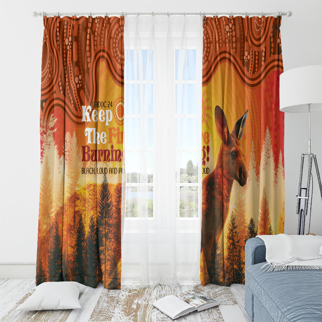 Australian Kangaroo Forests NAIDOC 2024 Window Curtain Aboriginal Art Style