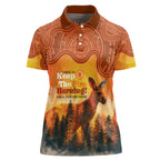 Australian Kangaroo Forests NAIDOC 2024 Women Polo Shirt Aboriginal Art Style