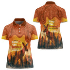 Australian Kangaroo Forests NAIDOC 2024 Women Polo Shirt Aboriginal Art Style