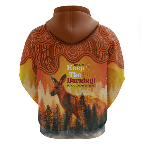 Australian Kangaroo Forests NAIDOC 2024 Zip Hoodie Aboriginal Art Style