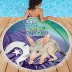 Vivid Bilby NAIDOC 2024 Beach Blanket Macrotis Aboriginal Art Style