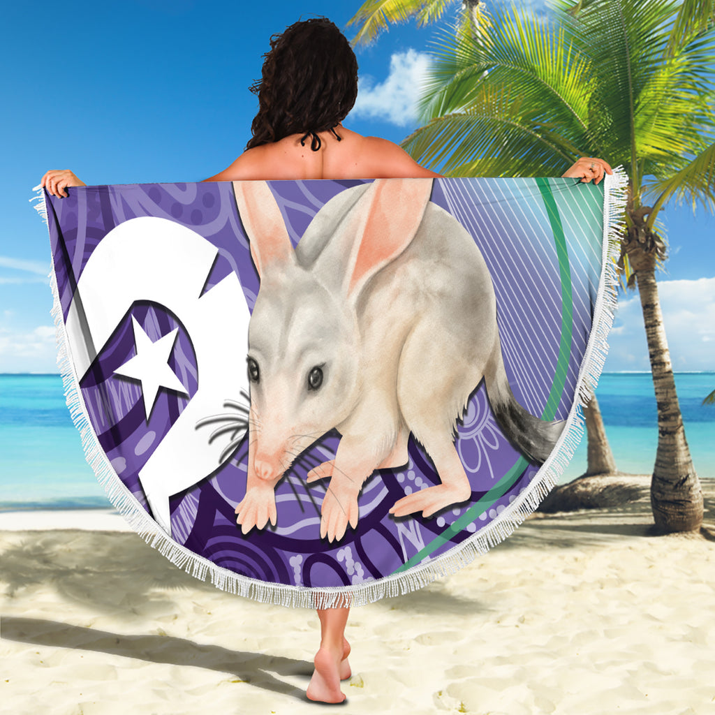 Vivid Bilby NAIDOC 2024 Beach Blanket Macrotis Aboriginal Art Style