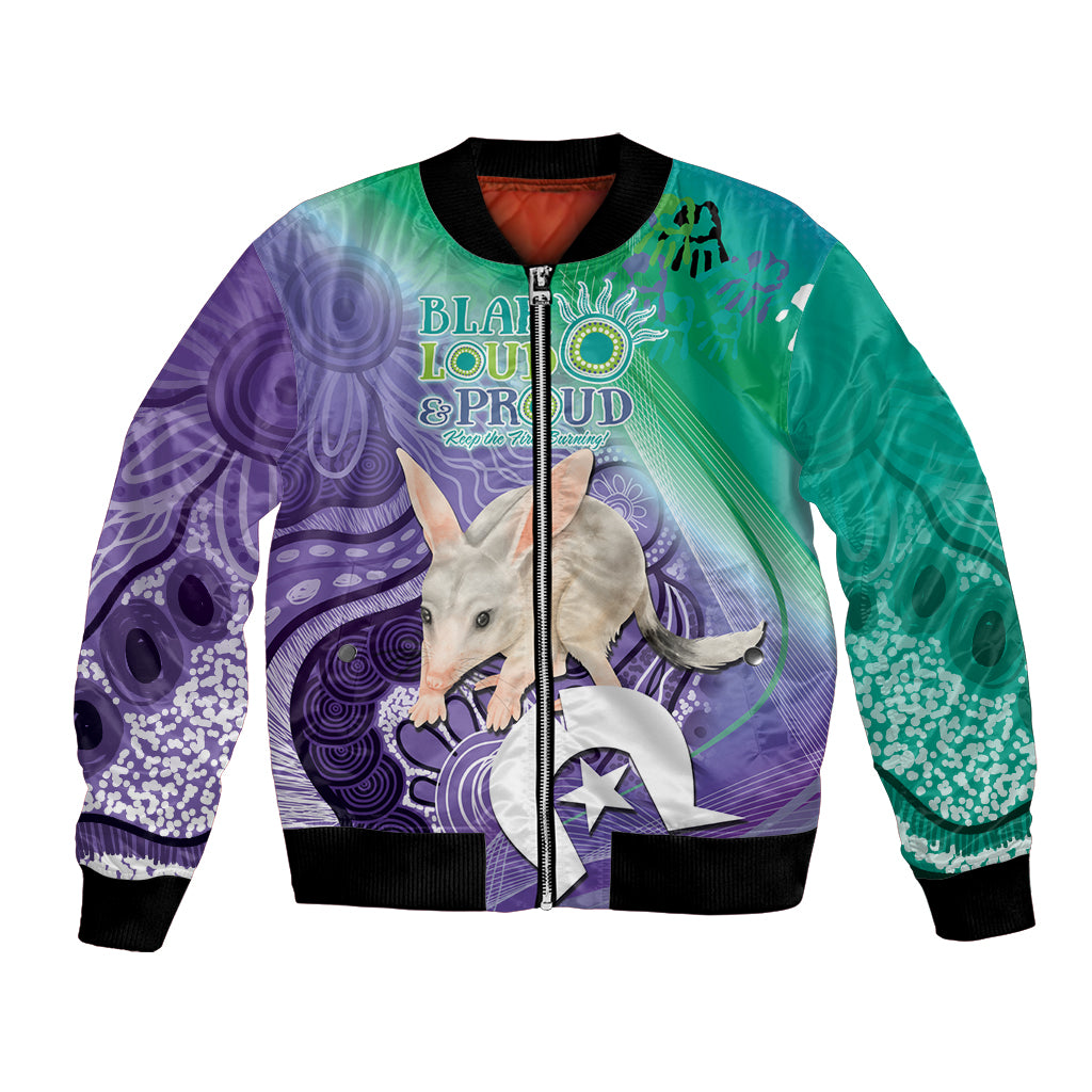 Vivid Bilby NAIDOC 2024 Bomber Jacket Macrotis Aboriginal Art Style