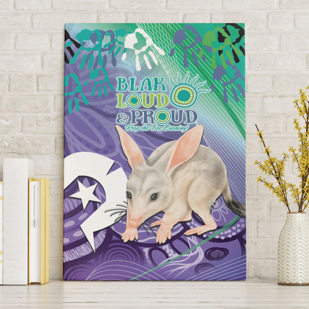 Vivid Bilby NAIDOC 2024 Canvas Wall Art Macrotis Aboriginal Art Style