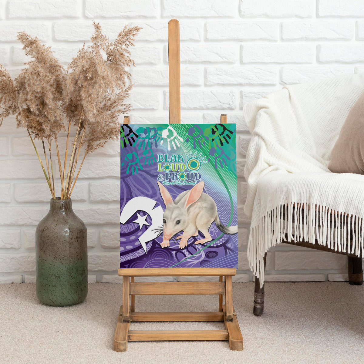 Vivid Bilby NAIDOC 2024 Canvas Wall Art Macrotis Aboriginal Art Style