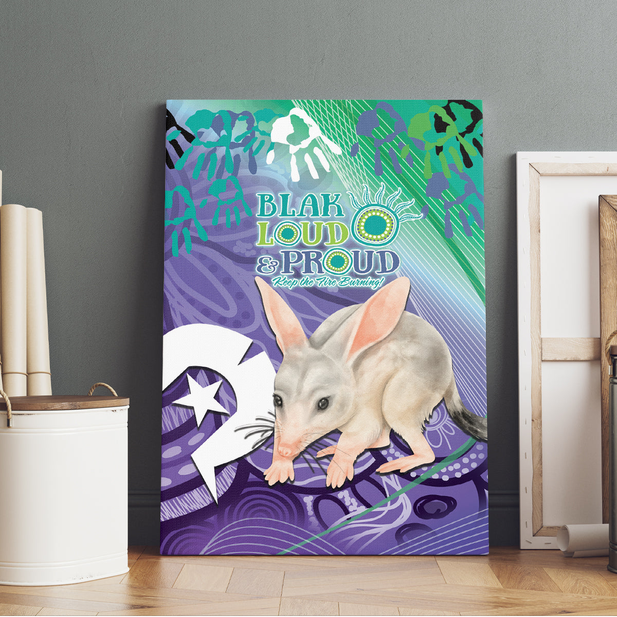 Vivid Bilby NAIDOC 2024 Canvas Wall Art Macrotis Aboriginal Art Style