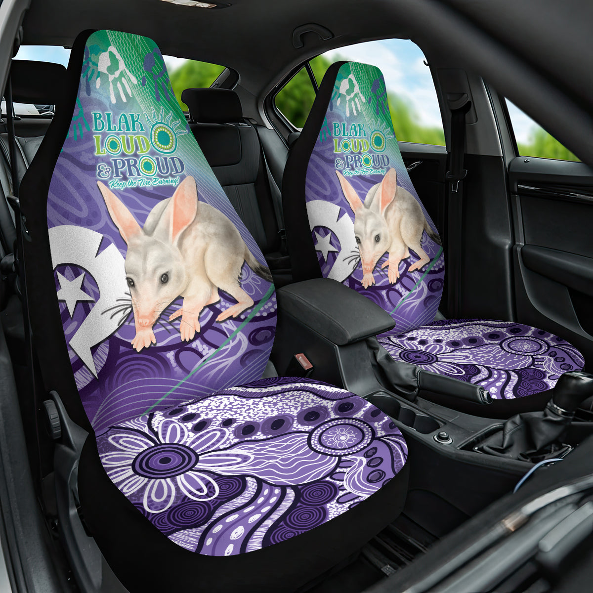 Vivid Bilby NAIDOC 2024 Car Seat Cover Macrotis Aboriginal Art Style