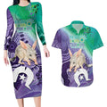 Vivid Bilby NAIDOC 2024 Couples Matching Long Sleeve Bodycon Dress and Hawaiian Shirt Macrotis Aboriginal Art Style