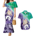 Vivid Bilby NAIDOC 2024 Couples Matching Mermaid Dress and Hawaiian Shirt Macrotis Aboriginal Art Style