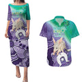 Vivid Bilby NAIDOC 2024 Couples Matching Puletasi and Hawaiian Shirt Macrotis Aboriginal Art Style