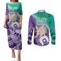 Vivid Bilby NAIDOC 2024 Couples Matching Puletasi and Long Sleeve Button Shirt Macrotis Aboriginal Art Style