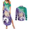 Vivid Bilby NAIDOC 2024 Couples Matching Summer Maxi Dress and Long Sleeve Button Shirt Macrotis Aboriginal Art Style
