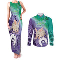 Vivid Bilby NAIDOC 2024 Couples Matching Tank Maxi Dress and Long Sleeve Button Shirt Macrotis Aboriginal Art Style