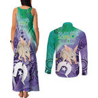 Vivid Bilby NAIDOC 2024 Couples Matching Tank Maxi Dress and Long Sleeve Button Shirt Macrotis Aboriginal Art Style