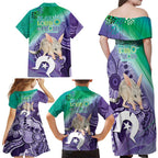 Vivid Bilby NAIDOC 2024 Family Matching Off Shoulder Maxi Dress and Hawaiian Shirt Macrotis Aboriginal Art Style