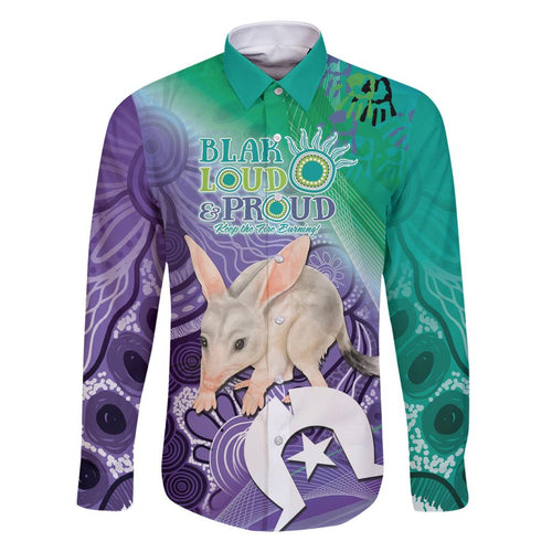 Vivid Bilby NAIDOC 2024 Family Matching Off Shoulder Short Dress and Hawaiian Shirt Macrotis Aboriginal Art Style