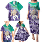 Vivid Bilby NAIDOC 2024 Family Matching Puletasi and Hawaiian Shirt Macrotis Aboriginal Art Style