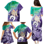 Vivid Bilby NAIDOC 2024 Family Matching Puletasi and Hawaiian Shirt Macrotis Aboriginal Art Style