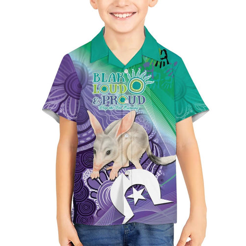 Vivid Bilby NAIDOC 2024 Family Matching Short Sleeve Bodycon Dress and Hawaiian Shirt Macrotis Aboriginal Art Style