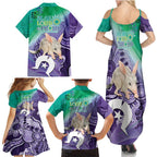 Vivid Bilby NAIDOC 2024 Family Matching Summer Maxi Dress and Hawaiian Shirt Macrotis Aboriginal Art Style