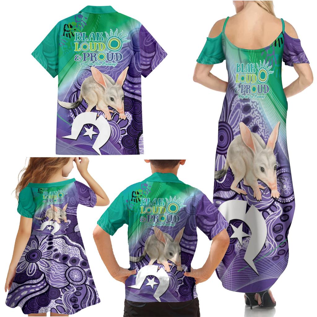 Vivid Bilby NAIDOC 2024 Family Matching Summer Maxi Dress and Hawaiian Shirt Macrotis Aboriginal Art Style