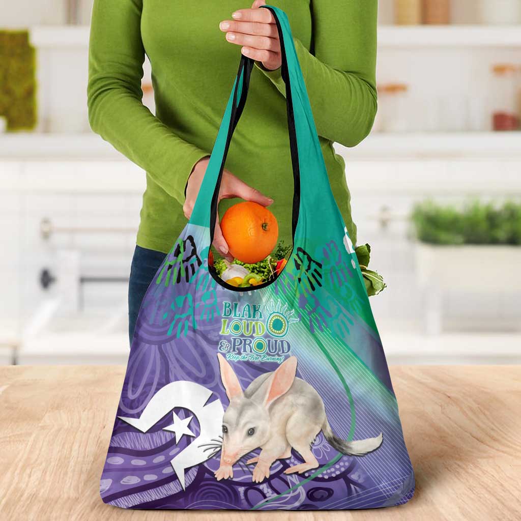 Vivid Bilby NAIDOC 2024 Grocery Bag Macrotis Aboriginal Art Style