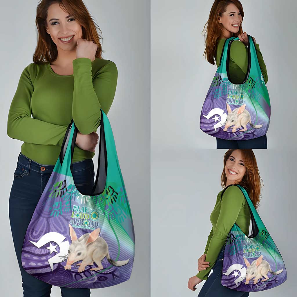 Vivid Bilby NAIDOC 2024 Grocery Bag Macrotis Aboriginal Art Style