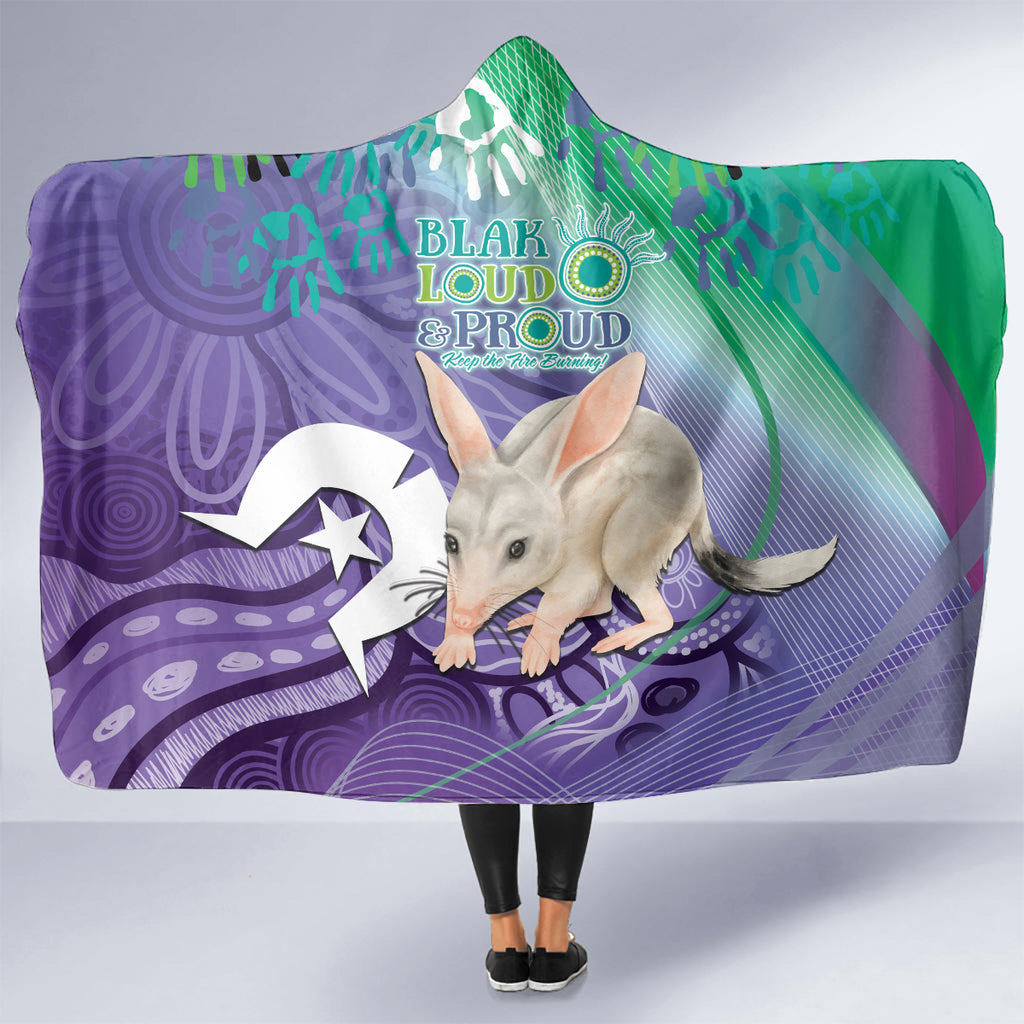 Vivid Bilby NAIDOC 2024 Hooded Blanket Macrotis Aboriginal Art Style