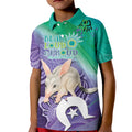 Vivid Bilby NAIDOC 2024 Kid Polo Shirt Macrotis Aboriginal Art Style