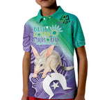 Vivid Bilby NAIDOC 2024 Kid Polo Shirt Macrotis Aboriginal Art Style