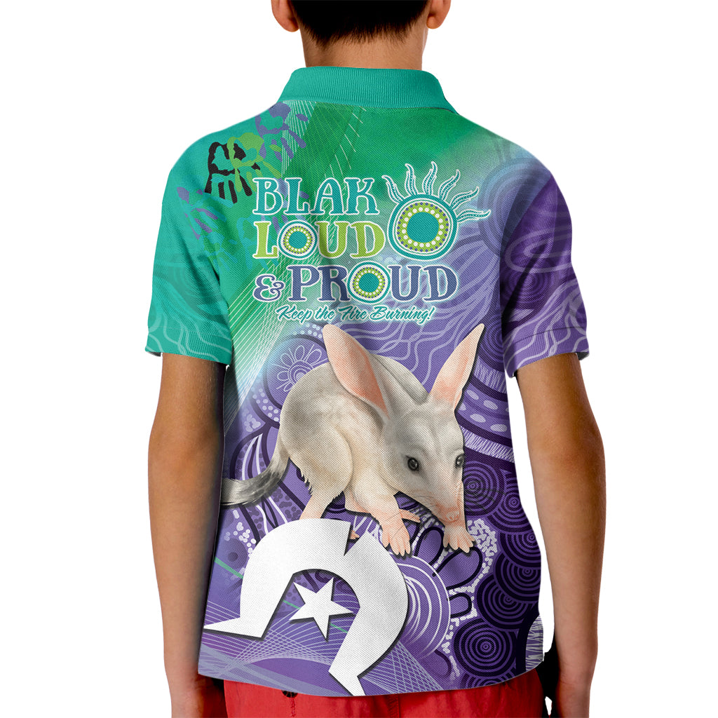 Vivid Bilby NAIDOC 2024 Kid Polo Shirt Macrotis Aboriginal Art Style