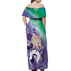 Vivid Bilby NAIDOC 2024 Off Shoulder Maxi Dress Macrotis Aboriginal Art Style
