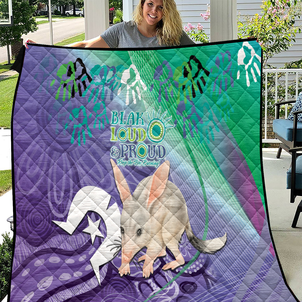 Vivid Bilby NAIDOC 2024 Quilt Macrotis Aboriginal Art Style