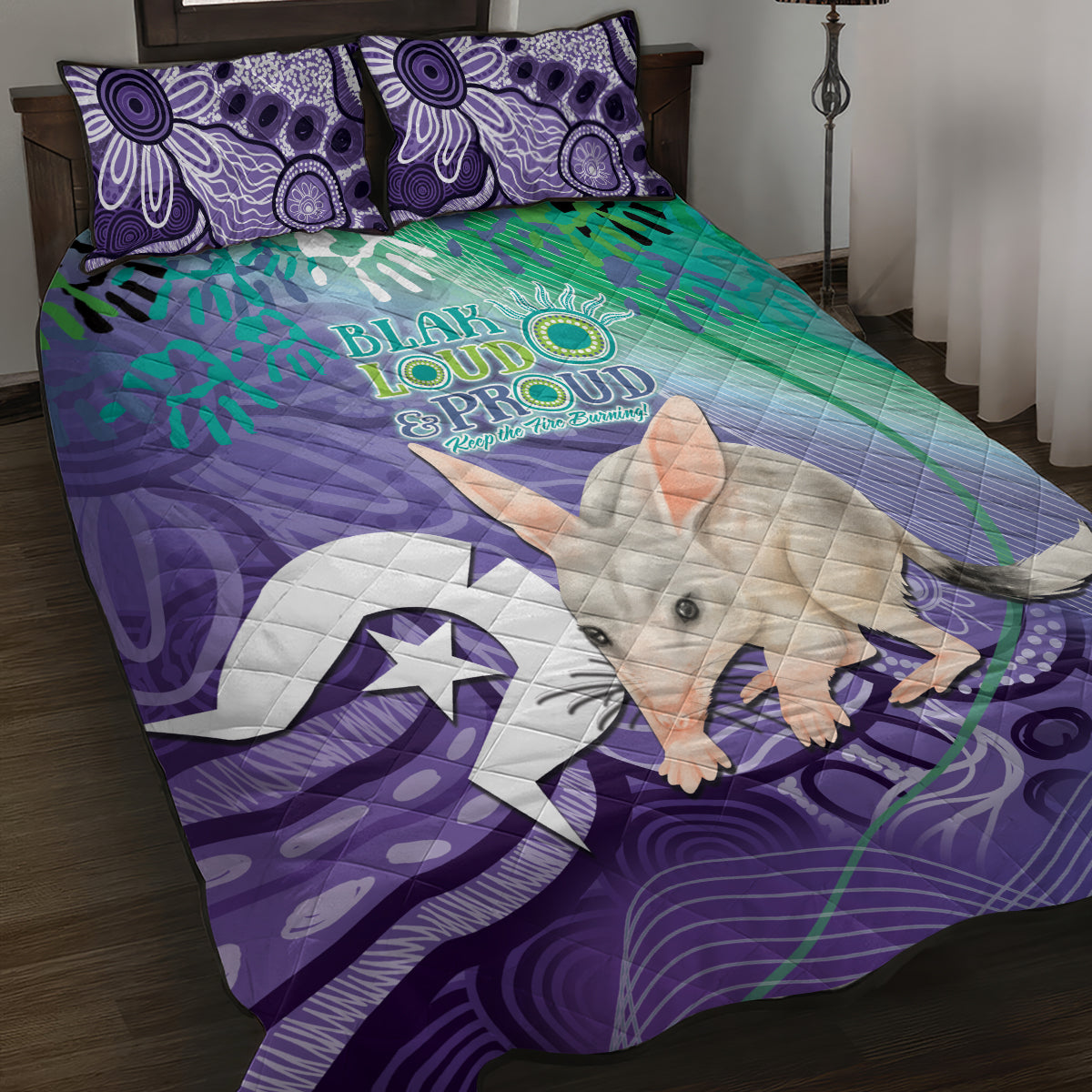 Vivid Bilby NAIDOC 2024 Quilt Bed Set Macrotis Aboriginal Art Style