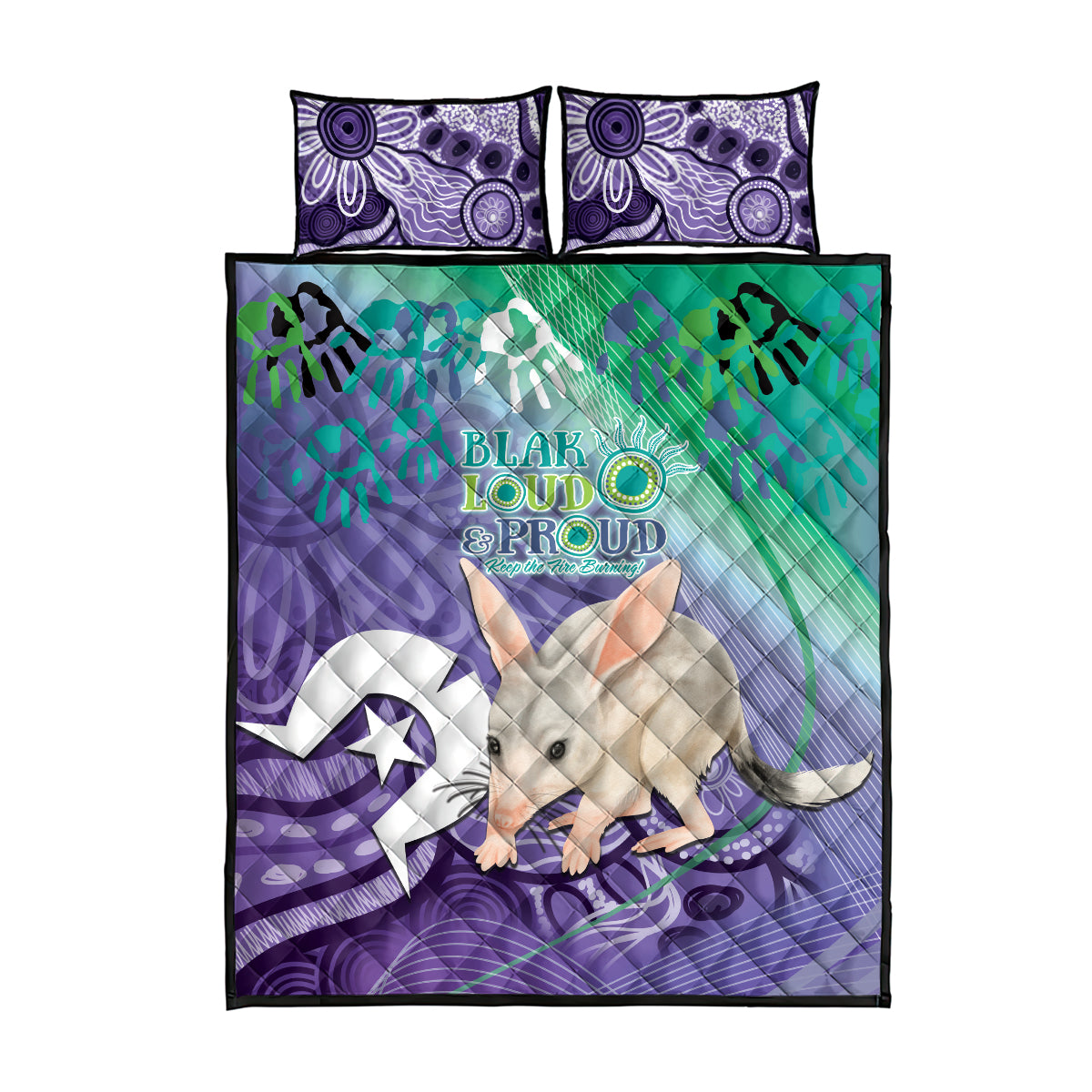 Vivid Bilby NAIDOC 2024 Quilt Bed Set Macrotis Aboriginal Art Style
