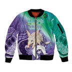 Vivid Bilby NAIDOC 2024 Sleeve Zip Bomber Jacket Macrotis Aboriginal Art Style