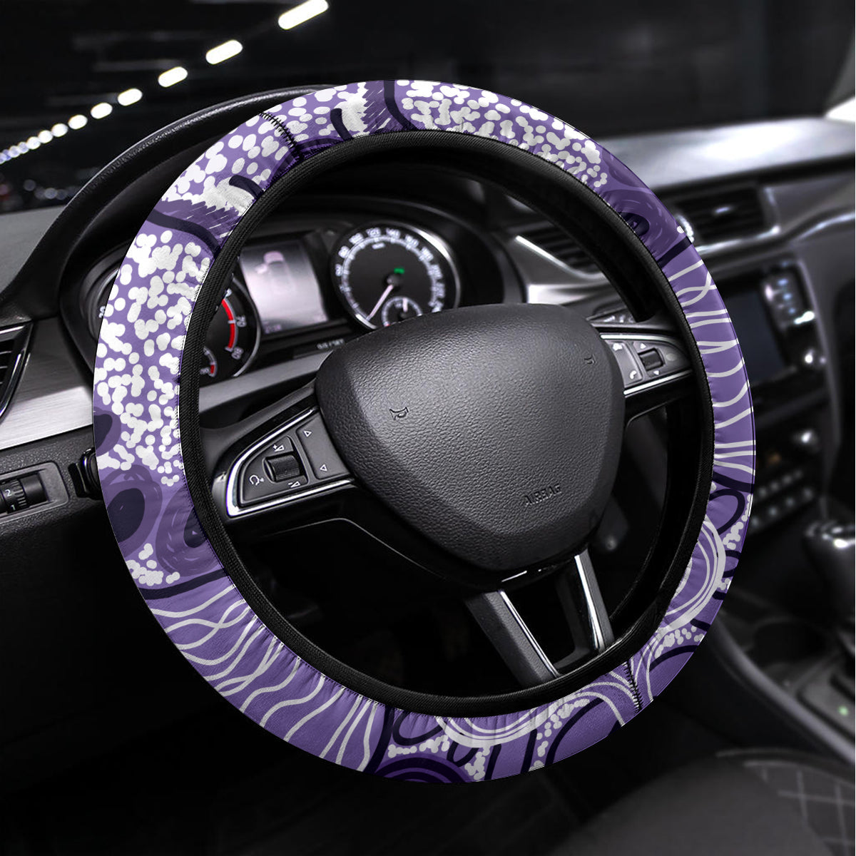 Vivid Bilby NAIDOC 2024 Steering Wheel Cover Macrotis Aboriginal Art Style