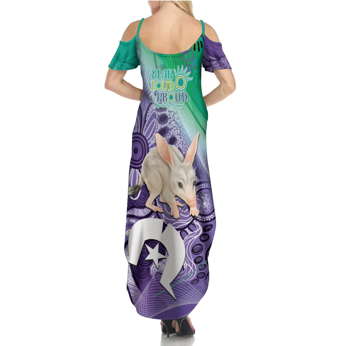 Vivid Bilby NAIDOC 2024 Summer Maxi Dress Macrotis Aboriginal Art Style